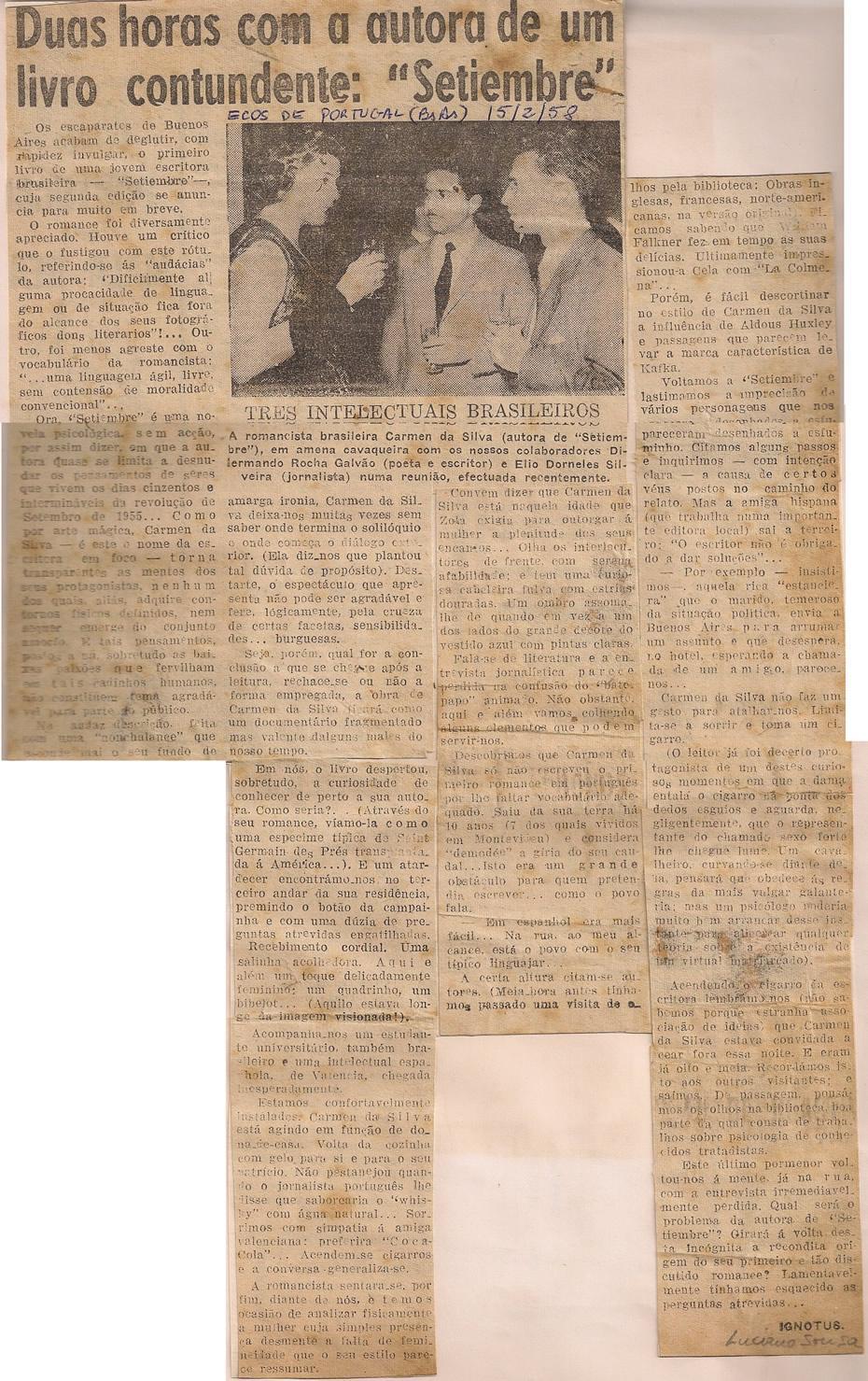 15 de Fevereiro de 1958 - Ecos de Portugal