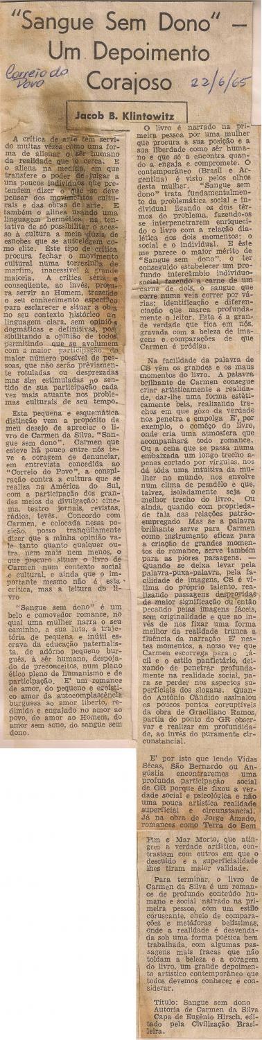 22 de Junho de 1965 - Correio do Povo