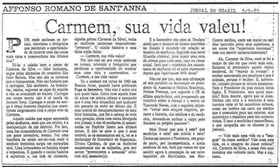 Jornal do Brasil, 5 de maio de 1985.
