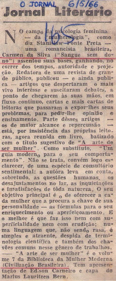 06 de Maio de 1966 - O Jornal. Jornal Literário.