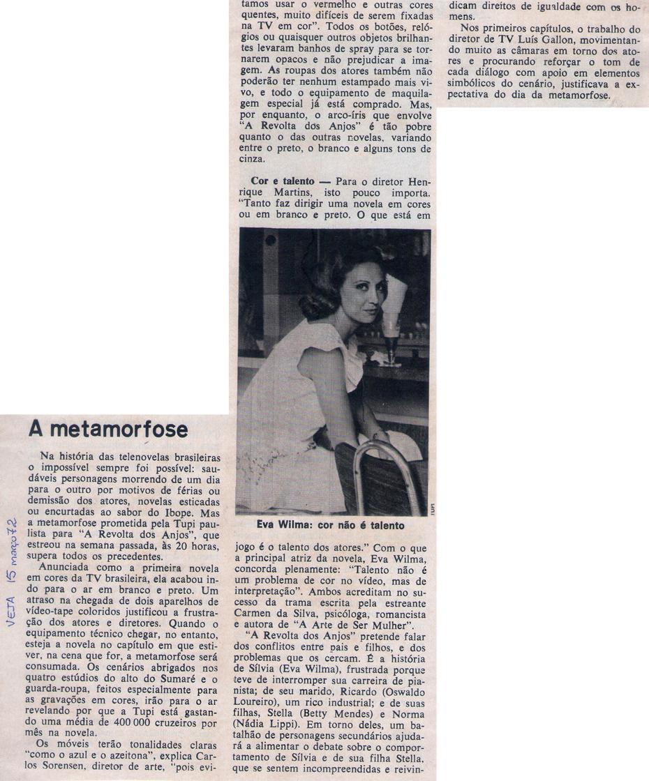 15 de Maro de 1972 - Veja. A metamorfose.