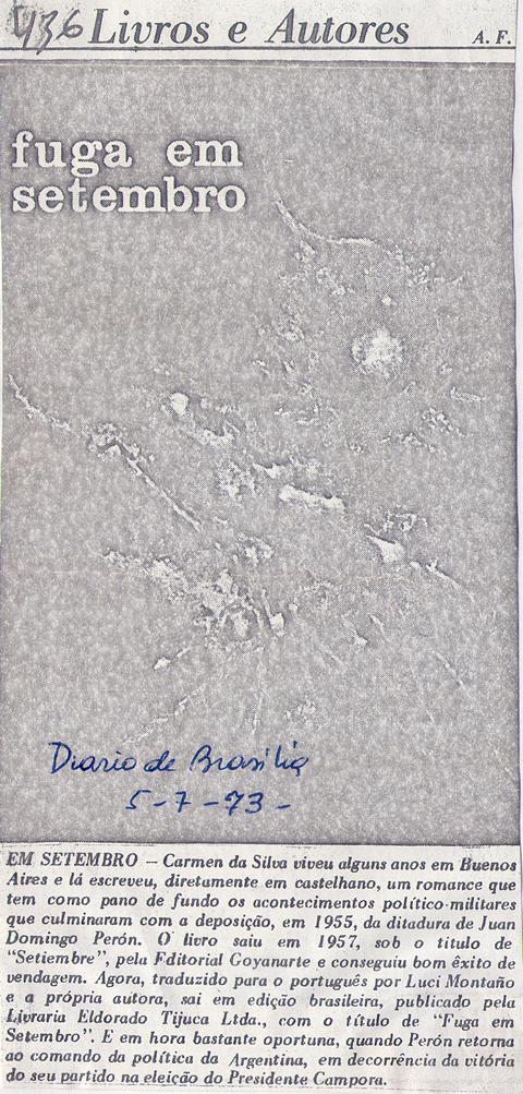 05 de Julho de 1973 - Dirio de Braslia. Fuga em Setembro.