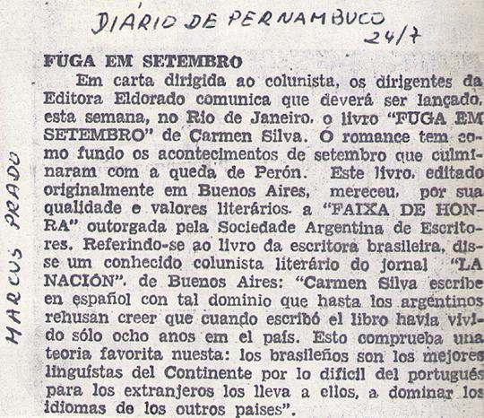 24 de Julho de 1973 - Dirio de Pernambuco. Fuga em Setembro.