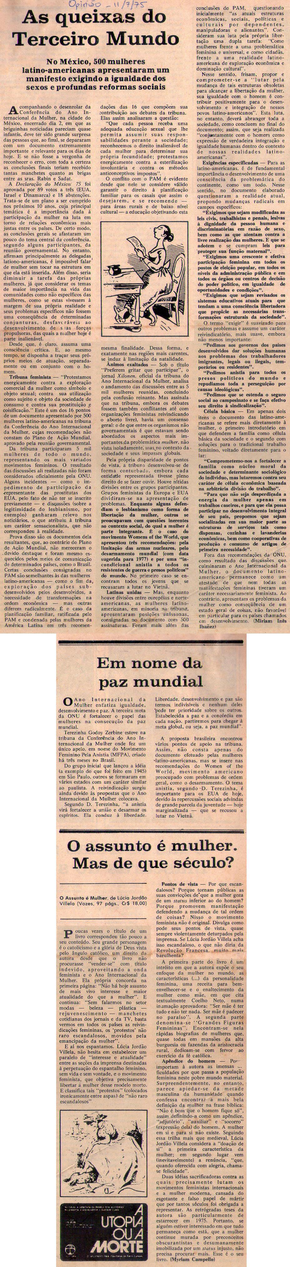 11 de Julho de 1975 - Opinio. As queixas do Terceiro Mundo.
