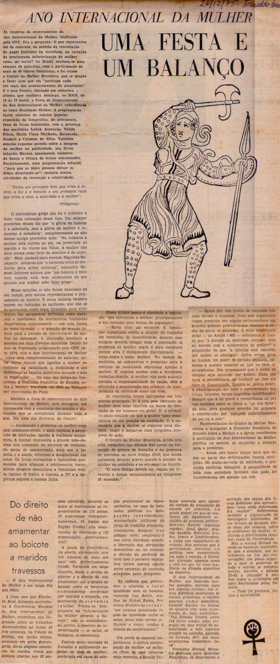 26 de Dezembro de 2975 - Jornal do Brasil. Um festa e um balano.