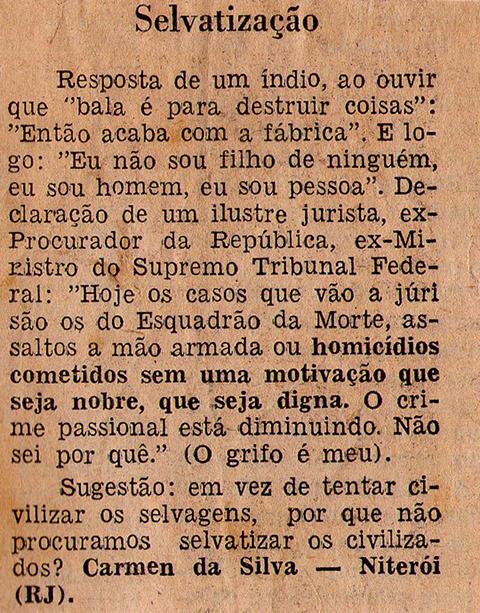 1982. Selvatizao.