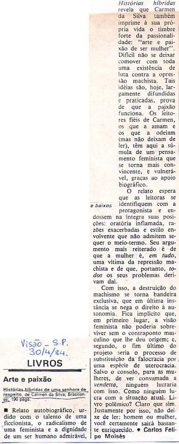 30 de Abril de 1984 - Viso. Arte e paixo.