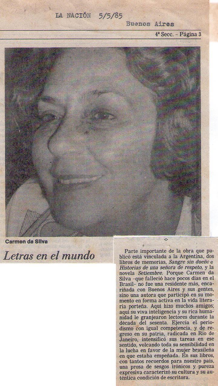 05 de Maio de 1985 - La Nacin. Letras en el mundo.