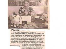 Anncio de palestra no Colgio Santa Joana d'Arc a respeito da vida e obra de Carmen - maio de 2006