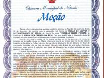 Moo de Louvor e Reconhecimento recebida da Cmara Municipal de Niteri