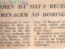 27 de Maio de 1966. Carmen da Silva recebe homenagem no domingo.
