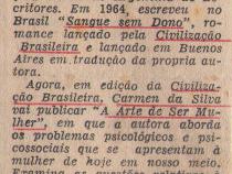11 de Junho de 1966 - A Gazeta. "A Arte de Ser Mulher".