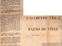 05 de Maio de 1968 - Correio da manhã. Casamento não é razão de viver.