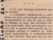 02 de Julho de 1973 - O Globo. Um homem e uma mulher... no mundo moderno.