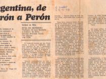 22 de Julho de 1973 - O Globo. Argentina, de Pern a Pern.