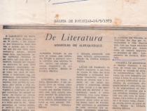 16 de Setembro de 1973 - Gazeta de Notcias. De Literatura.
