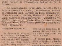 01 de Maio de 1974 - Jornal do Brasil. Conselho homenageia no Dia Nacional da Mulher as 10 que se destacaram em 73.