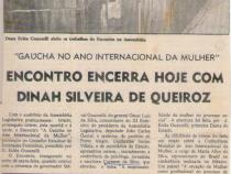 1975. Encontro encerra hoje com Dinah Silveira de Queiroz.