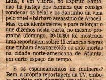 10 de Maro de 1980. Renda e feminismo.