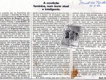 10 de Agosto de 1984 - Jornal da Tarde. A condio feminina, num texto atual e inteligente.