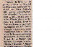 01 de Maio de 1985. Obiturio.