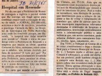 31 de Maio de 1985 - Jornal do Brasil. Hospital em Resende.